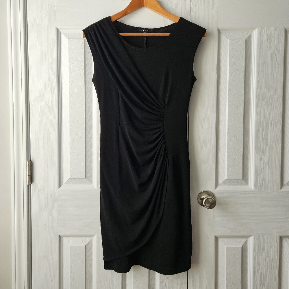 Tiana Black Sleeveless Dress with gather at waist Size XS